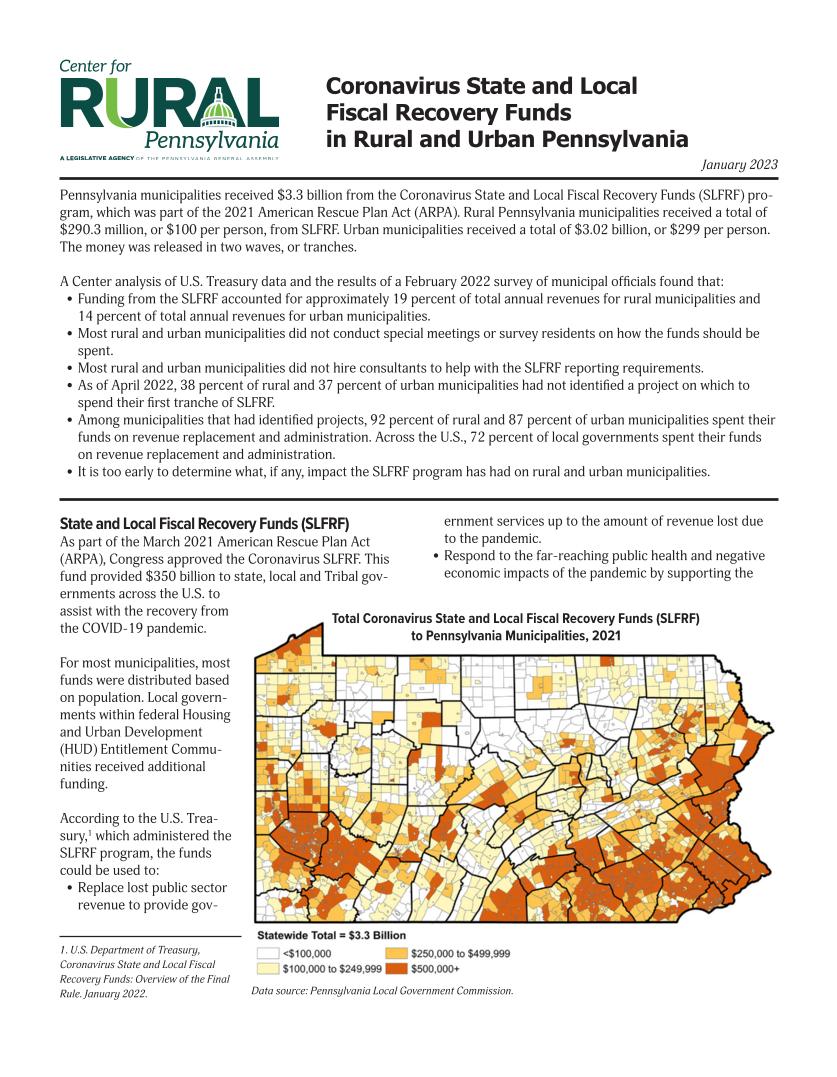 Fact Sheets Center for Rural PA